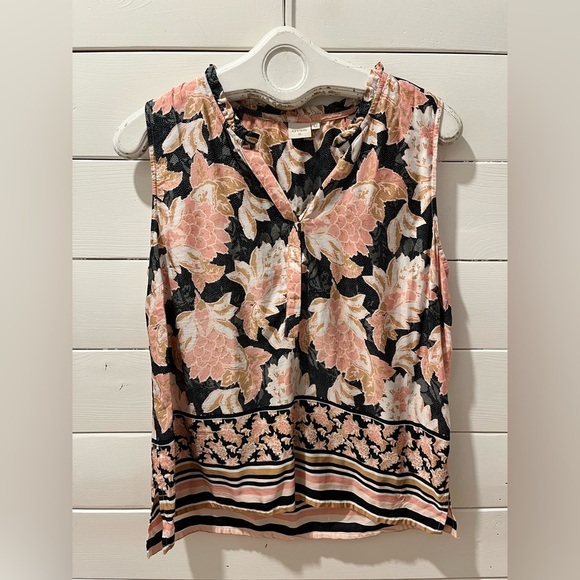 CREAM floral blouse size 42 - Picture 1 of 6